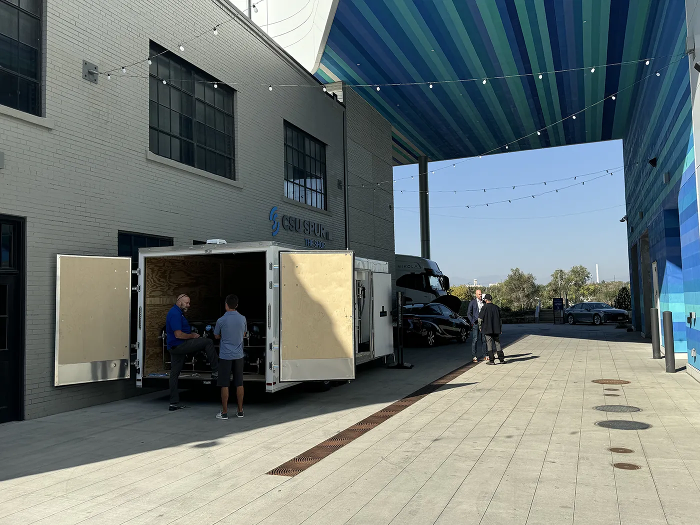 Colorado Hydrogen Day 2024 - Electric Green Trailer with Hydrogen Tanks