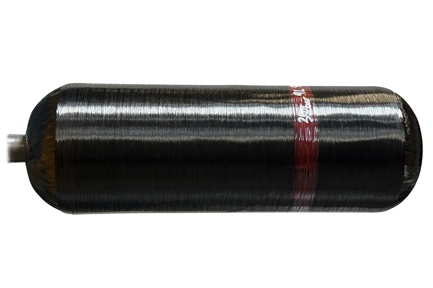 Carbon fiber-wrapped 7-inch 9L single-port composite pressure vessel for high-pressure gas storage, ideal for UAV, H₂ fuel, and blowdown system applications.