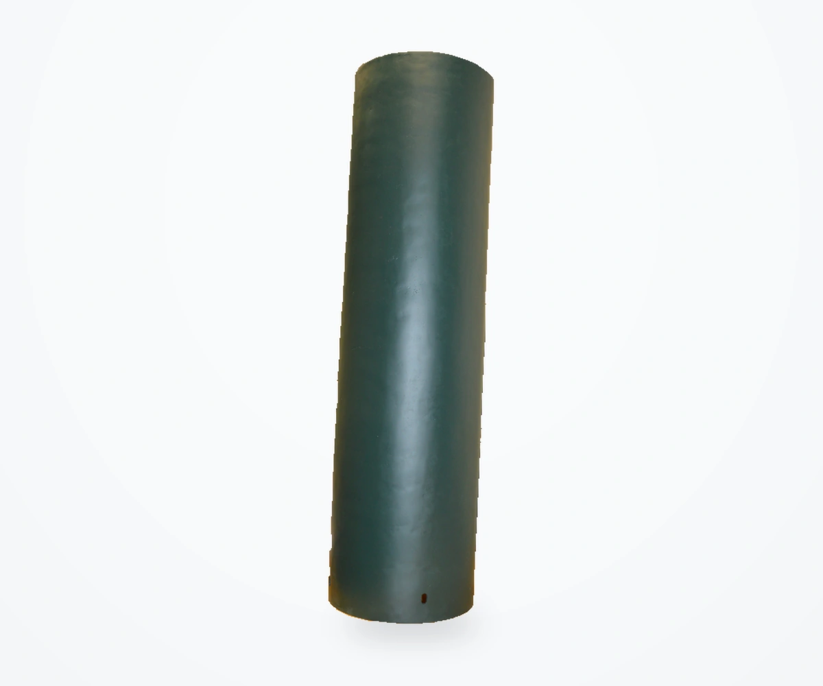 Original Steelhead composite rocket motor casing, with its photographed cylindrical geometry, surface finish and small lower opening.