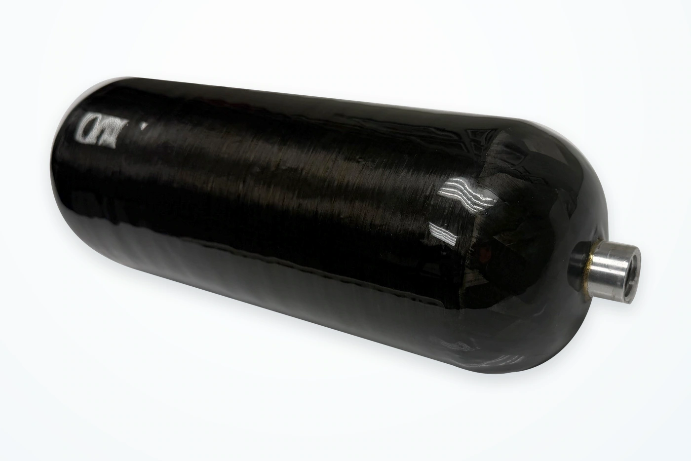 Scout compact carbon-fiber COPV with its original metallic port.