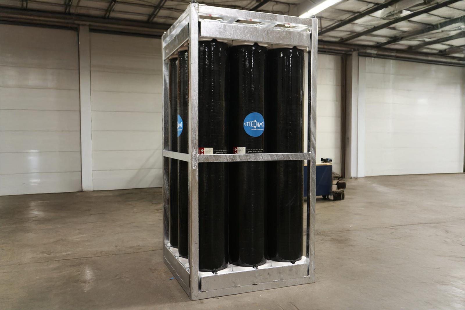 56 Kilograms of Hydrogen Storage – Composite Vessel for Clean Energy Capture. High-capacity composite pressure vessel with 56 kg hydrogen storage capability. Ideal for hydrogen production, refueling stations, and sustainable energy applications requiring safe, lightweight containment.