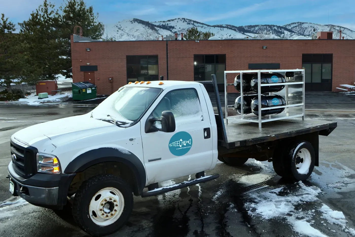 Gas Storage Bundle 2x2 Horizontal on a flatbed truck